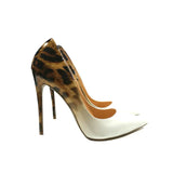 Women Pumps Leopard White Shoes Woman High Heels Stiletto Evening Shoes Patent Leather Sexy Designer Heels QP033