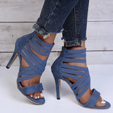 Summer Women's Sandals Elastic Roman Sexy All-match High Heels 9cm Sexy Sandals, Nightclub Girls High Heels Hot Dance