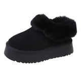 Winter Warm Fur Snow Boots Women Chunky Platform Faux Suede Ankle Boots Woman Thick Sole Long Plush Cotton Shoes Plus