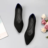 Fashion Knit Slip on Flat Shoes Women Mesh Loafers Stretch Ballet Shallow Flats Dress Shoes Moccasins Comfort Ballet