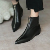 Flat Short Shoes for Woman Fur Women's Ankle Boots Pointed Toe Footwear Boot Free Shipping Offer New In Promotion on