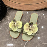 New Women's Slippers 2024 Fashion flower Women's Sandals Bathroom Slippers Banquet Party Women's Shoes slides