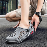 Men Garden Shoes Black Beach Flat Sandals Slippers Men Sandals Summer Hole Shoes