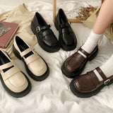 Summer Footwear Gothic Cute Mary Jane Shoes for Women 2023 Kawaii with Medium Heels Japanese Style Lolita Black