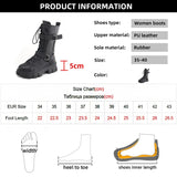 Chunky Platform Motorcycle Boots Women 2023 Autumn Winter PU Leather Mid Calf Boots Woman Thick Bottom Punk Botas