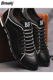 Autumn New Men Shoes Casual Sneakers Fashion Solid Leather Shoes Formal Business Sport Flat Round Toe Light