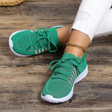 Women Mesh Breathable Tennis Sneakers 2024 Lace-Up Platform Running Shoes Woman Comfortable Thick Sole Work Fitness Sneakers