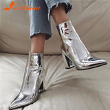 Pointed Toe Woman Ankle Boots 2023 Winter Fashion Cool Women Shoes With Metal Decoration Women Ankle Boots