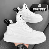 Sneakers High Top For Men Vulcanized Leather Shoes Platform Sneakers Fashion Mens Skateboard Shoes
