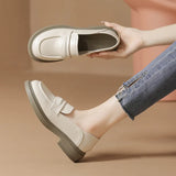 Breakj Platform Loafer Women's 2023 New High Heel Small Leather Shoes British Style With Thick Heel Soft Sole Single Shoes