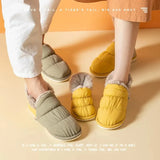 2023 Winter Warm Home Slippers Women Plush Waterproof Cotton Foot Slipper Female Indoor Outdoor Flat Couple Shoes