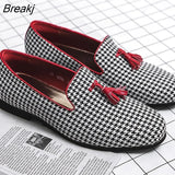 romantic su set foot shoes men large size fashion thousand bird case loafers Korean version of portable