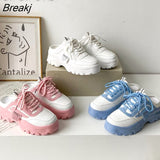 Women Shoes 2023 New No Heel Daily Casual Shoes Non-slip Lace Up Female Platform Shoes Plus Size Sneakers Women Zapatillas