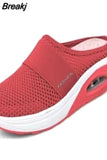 Cushion Slip-On Women Walking Shoes Orthopedic Diabetic Ladies Platform Mules Mesh Lightweight Slippers Wedge Female
