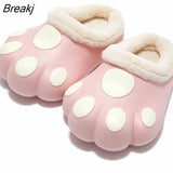 Cute Cat Paws Furry Slippers Funny Indoor Home Fluffy Slides Female Floor Kawaii Shoes Slippers Lovely Cat Cotton