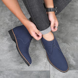 Breakj Fall Men's Pointed Casual Men's Leather Boots Front Lace Up Martin Boots Plus Size Men's Shoes Fashion