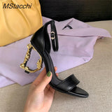 Heels Luxury Sandals For Women Shiny Sequins Denim Gladiator Sandals Genuine Leather Dance Party Wedding Shoes Summer