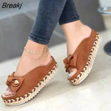 New Summer Womens Sandals Bow-Knot Casual Women Slippers Platform Comfortable Slides Slip-On Outdoor Sports Casual
