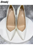 concise elegant shoes 10cm 12cm super high stiletto heel pointed toe office daily wear women Cleavage pumps black