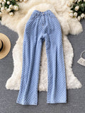 Jeans for Women Casual Streetwear New Spring Autumn High Waist Straight Leg Pants Fashion White Blue Denim