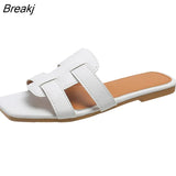 New Summer Women's Slippers Roman Fashion Designer Flat Sandals Latex Soft Sole Shoes Female Breathable Beach