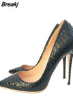 heel Stilettos Black Apricot Printed Toe Women Shoes High Heel 10cm 8cm Party Shoes for Women Pumps YG022