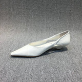 Station Women's Shoes 2024 Spring New European PU Thin Heels Shallow Mouth Pointy Hollowed-Out Cats And Casual Single