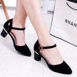 Femininas Women Casual Comfort Stylish Beige Square Heel Pumps Lady Fashion Sweet High Quality Office Heel Shoes