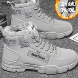 boots men snow boots winter warm Lace-up men shoes 2021 new fashion flock plush winter boots men shoe plus