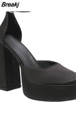 High Heeled Women Pumps 2023 Vintage Buckle Mary Jane Shoes Great Quality In Spring Summer All-match Temperament