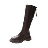 Women Thigh High Boots Women Casual Plush Knee Boots Brand Designer Zip Ladies Leather Long Boots White Mujer Shoes