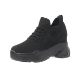 Women's Shoes Hidden Heels Platform Sneakers Women Breathable Air Mesh Wedge Sock Shoes Woman Casual Shoes Zapatos De