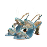 New Summer Diamond Sandals Women's Exposed Toe Sexy Diamond High-Heeled Crystal