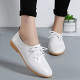 Leather Summer Loafers Shoes Women Casual Shoes Moccasins Soft Pointed Toe Ladies Footwear Women Flats Shoes