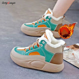 Winter Woman Sneakers Casual Ankle Boots Woman Warm PU Plush Platform Snow Boots Light Keep Warm Ladies Shoes Botas