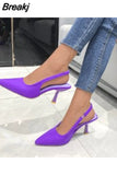 Elegant Women High Heels Lady Slingback Mules Sexy Thin Heels Party Luxury Wedding Shoes Women's Sandals 2023
