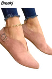 Women Loafers Retro Pointed Toe Suede Flat Shoes 2023 Summer Slip on Casual Shoes Female