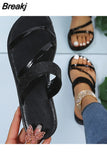 Summer New Women's Fashion Gold Silver Patent Leather Flat Heel Sandals Bling Rhinestone Narrow Band Beach Casual