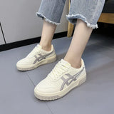 mid-heel women's sports and casual shoes 2023 autumn round toe platform sole shoes single upper lace-up sports