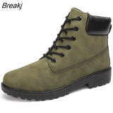 boots men shoes hot warm plus fur winter snow boots work shoes men pu leather lace-up ankle military boots men plus