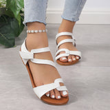 Women's Sandals Summer 2024 Flat Woman White Shoes Elegant Open Toe Beach Dress Flats for Women Outdoor Sandalias Plus Size