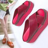 Summer New Fashion Women's Flip Flops Platform Shoes Women's Beach Shoes Round Head Women's Slippers Shoes for