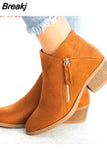 Women Ankle Boots Dropshipping Autumn Low Heels Leopard Boots Platform Sexy Ladies Khaki Pumps Boots Shoes 2023 New