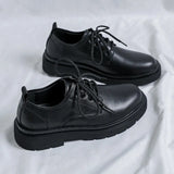 Breakj New Small Leather Shoes Male British Wind Large Size Men's Shoes 45 46 Black Tie Belt Ancient Trend Shoes