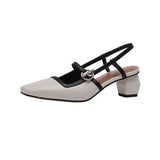 Breakj Fashion Square Head Empty Single Shoes 2025 Summer New Baotou Sandals Korean Version Of Commuting Women's