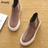 Winter Shoes Women Chelsea Boots Thick Sole Leopard Winter Shoes Warm Plush Women's Boots Woman Ankle Botas