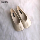 Spring Autumn Women Leather Comfy Flats Soft Bottom Shoes Soild Shallow Toe Split Causal Loafers Ladies Shoes