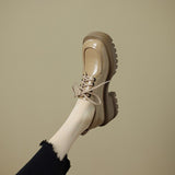 Shoes All-Match Oxfords Women's Casual Female Sneakers Flats British Style Clogs Platform Round Toe Autumn 2023 Leather