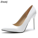 Women Shoes Pointed Toe Pumps Patent Leather Dress High Heels Boat Wedding Zapatos Mujer Black GLADIATOR Casual