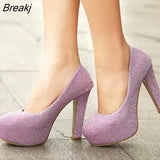 High Heels Women Pumps Platform Suede Shoes Women Ankle Strap Thick Heeled Ladies Shoes Comfortable Working